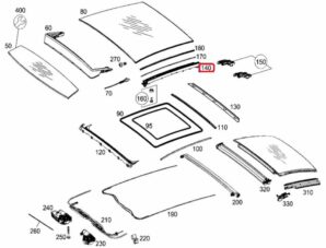 ベンツ パノラマルーフ リペア用 ドライブケーブル 2本セット W205 / X156