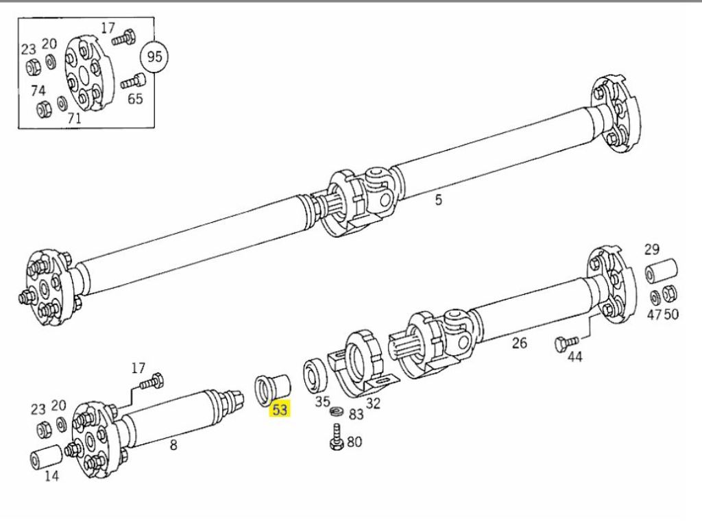 ベンツ W202 プロペラシャフト スリーブ 2024110497